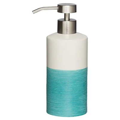 Abbildung von Sealskin Seifenspender Doppio, Porzellan, Farbe: Aqua, handbemalt