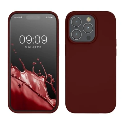 Abbildung von kwmobile Handyhülle für iPhone 14 Pro Hülle, Case Hülle Silikon kabelloses Laden Tawny Red