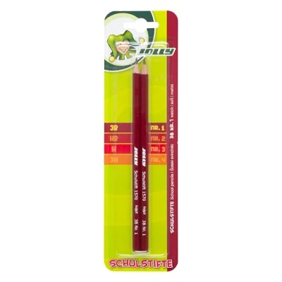 Abbildung von JOLLY Schulstifte, 2er Blister, Härtegrad 3B, weiche Graphitstifte zum Zeichnen, Skizzieren, Schreiben, handlich, langlebig, ideal für Schule, Hobby, Etui