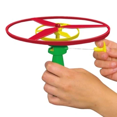 Abbildung von Günther Flugspiele 1682 Propeller Spielzeug Twirly, ca. Ø 19 cm, fliegender Rotoren in 3 Farben, für Kinder ab 4 Jahren, inkl. Startergriff