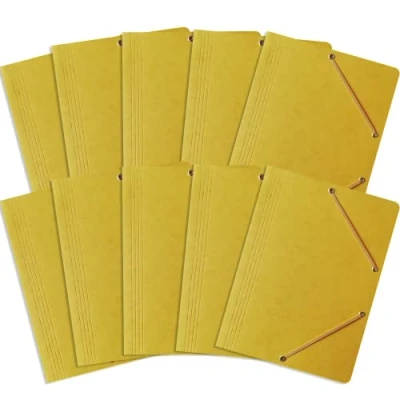 Abbildung von Einschlagmappe/Sammelmappe mit Gummi A4 Bantex, A4, 10 Stück Packung Gelb