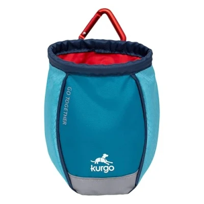 Abbildung von Kurgo Go Stuff It Futterbeutel, Hält Hunde Leckerlis frisch, Ideal für Hundetrainings, 11 cm breite Öffnung, Blau
