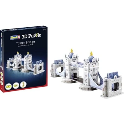 Abbildung von Revell 00116 Tower Bridge aus London, eines der bekanntesten Bauwerke Englands, Breite 32,5 cm Die Welt in 3D entdecken, Bastelspass für Jung und Alt, farbig
