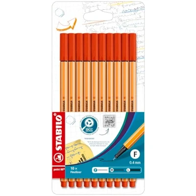 Abbildung von Fineliner STABILO point 88 10er Pack rot