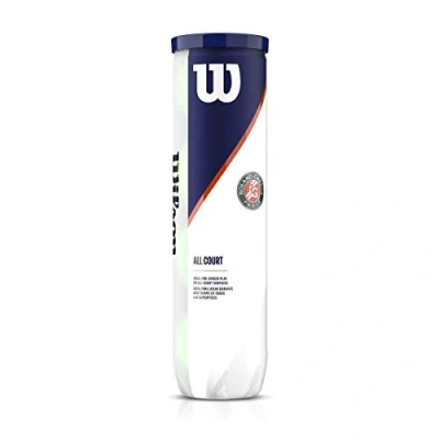 Abbildung von Wilson Offizielle Roland Garros Tennisbälle,Tennisballdose á 4 Bällen, Für alle Beläge geeignet, WRT116400, Yellow