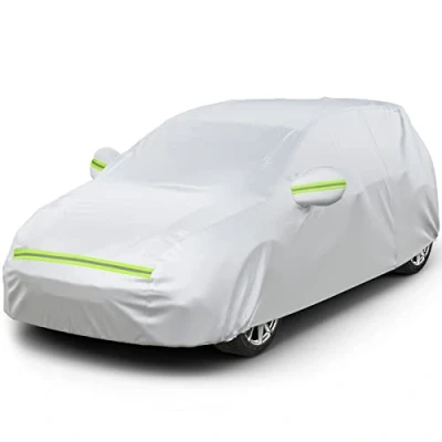 Abbildung von Favoto Autoabdeckung Vollgarage Auto Abdeckplane Staubdicht Wasserdicht Autohülle Autoplane Winter &amp; Sommer für 400cm 435cm Schrägheck 2.8kg