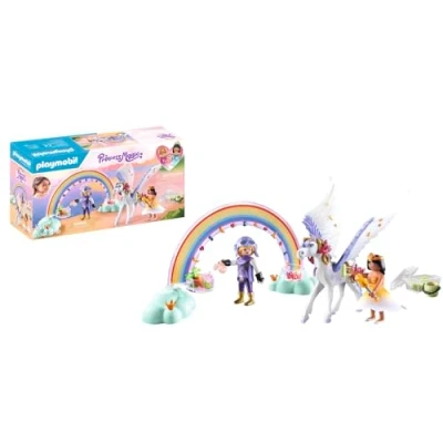 Abbildung von PLAYMOBIL Princess Magic 71361 Himmlischer Pegasus mit Regenbogen, Zauberhaftes Spielset Zubehör zum Pflegen und Füttern des Pegasus, Spielzeug für Kinder ab 4 Jahren