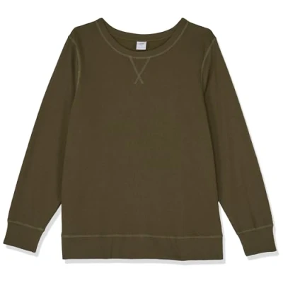 Abbildung von Amazon Essentials Damen Fleece Sweatshirt mit Rundhalsausschnitt (in Übergröße erhältlich), Olivgrün, XL