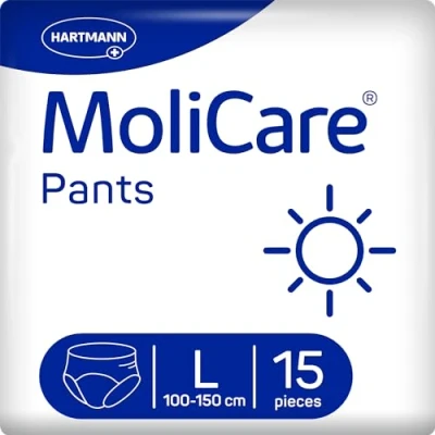 Abbildung von MoliCare Pants Day: Inkontinenzhosen bei mittelschwerer Harninkontinenz, Gr. L (100 150), 15 Stück