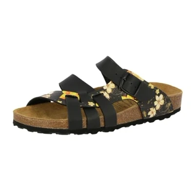 Abbildung von Lico Damen Bioline Flora Hausschuh, Schwarz Gelb, 39 EU