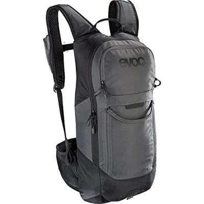 Abbildung von EVOC FR LITE RACE 10 Protektor Rucksack ideal für Enduro Rennen, Backpack (Fahrradrucksack mit LITESHIELD BACK Rückenprotektor, SYSTEM AIR, Werkzeugfach, Größe: M/L), Carbon Grey/Black
