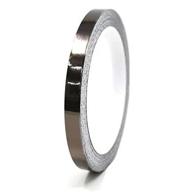 Abbildung von 8,5 Meter Glanz Zierstreifen Auto Motorrad Boot Modellbau Silber Chrom Finest Folia Dekorstreifen Seitenstreifen Klebestreifen (Chrom Schwarz, 7mm Breite)
