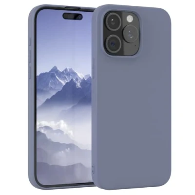 Abbildung von EAZY Case Silikonhülle für iPhone 15 Pro Max Hülle Silikon Blau weich stoßfeste Handyhülle Schutzhülle mit Kameraschutz Dünn Premium Schutz Cover TPU Phone Bumper in Eisblau