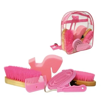 Abbildung von KERBL Putz Rucksack (pink, Klarsichtrucksack, Pferdepflegeset, Putzwerkzeuge) 321358