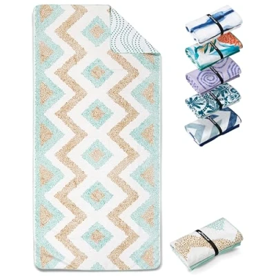Abbildung von Fit Flip Strandtuch XXL Mikrofaser Badetuch Strandtücher leicht und schnelltrocknend 100% recyceltes Handtuch Strandhandtuch zum Baden (Crocodile 200x90cm)