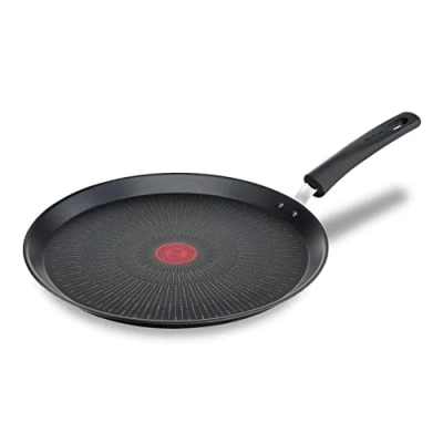 Abbildung von Tefal Unlimited On Crêpepfanne Induktion 28 cm, Pancake Pfanne mit kratzfester Titanium Antihaft Beschichtung, Thermo Signal bei idealer Brattemperatur, PFOA frei, für alle Herdarten geeignet, G25939