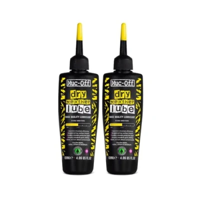 Abbildung von Muc Off Dry Chain Lube Trocken Kettenöl Fahrrad 120 ml, 2 Pack Biologisch Abbaubares Schmierfett Kettenfett, für alle Arten von Fahrrädern Formuliert Trocke Wetterbedingungen