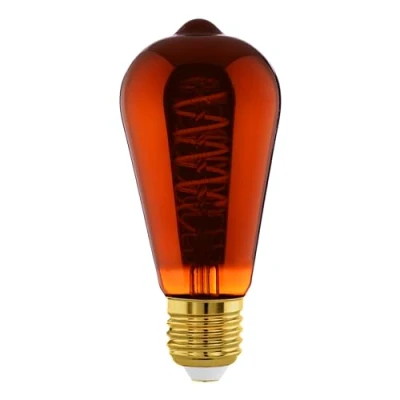 Abbildung von EGLO E27 Lampe dimmbar, Spiral LED Glühbirne, Vintage Deko Leuchtmittel Kupfer im Retro Design, 4 Watt, 30 Lumen, warmweiß, 2000k, Edison Birne ST64, Ø 6,4 cm