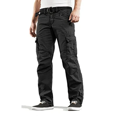 Abbildung von Timezone BenitoTZ Herren Cargohose Benito mit Stoffgürtel (W34/L30, Black)