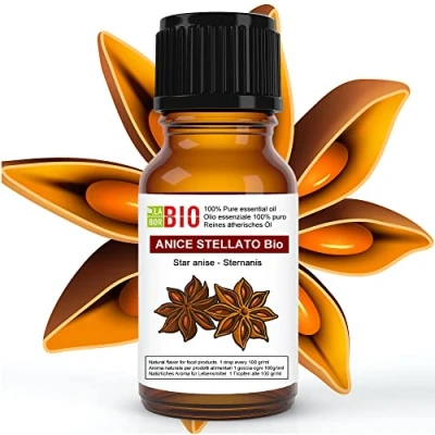 Abbildung von SternAnisÖl Bio Ätherisches Öl 100% Reines 10 ml Aromatherapie Kosmetik Therapeutische Laborbio
