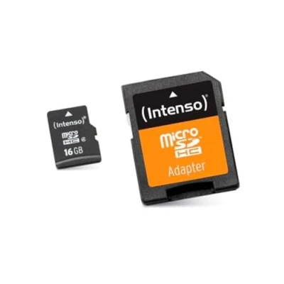 Abbildung von Intenso microSDHC 16GB Class 10 Speicherkarte inkl. SD Adapter, schwarz