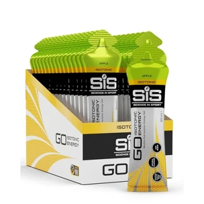 Abbildung von Science in Sport GO Isotonic Energy Gel 30 x 60ml Apfel, Vegan isotonische Formulierung mit 22g Kohlenhydrate, Guter Energielieferant, Optimale Alternative für Getränke