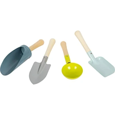 Abbildung von small foot Handschaufel Set kompakt aus Holz und Metall, Gartenhelfer für Kinder ab 3 Jahre, Outdoorspielzeug, 12387