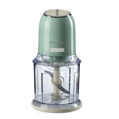 Abbildung von Ariete Vintage 438, Retro Elektrischer Gemüse und Ice Crusher mit 2 Geschwindigkeitsstufen, 4 Edelstahlklingen, Rutschfesten Standüßen, 600 ml Fassungsvermögen, 400W, Grün