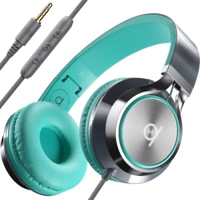 Abbildung von ARTIX® Kopfhörer mit Kabel und Mikrofon, Faltbar tragbar, Premium 90% Noise Cancelling, Bügelkopfhörer Jack Aux 3.5 mm, Lautstärkeregler für PC, Handy Laptop CL750