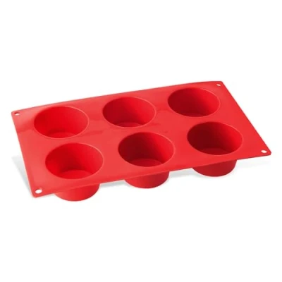 Abbildung von Dr. 1251 Oetker Muffinform aus Silikon 6er Cups Flexxibel, Silikonform für Muffins, Form hochwertigem Platinsilikon mit Antihaft Eigenschaften (Farbe: Rot) spülmaschinengeeignet, Menge: 1 Stück