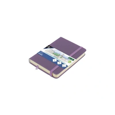 Abbildung von Skizzenbuch Kangaro A6 Heather Purple PU Hardcover 80 Blatt 140 Gramm cremefarbenes Papier mit Gummiband und Band