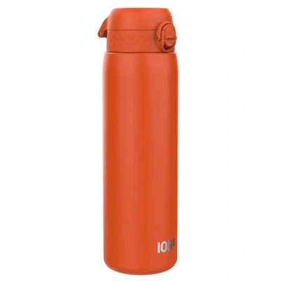 Abbildung von ION8 1 Liter Leicht Edelstahl Trinkflasche, Nicht IsoliertAuslaufsicher, Einhandöffnung, Sichere Verriegelung, Spülmaschinenfest, Klappdeckel, Tragegriff, zu Reinigen, Orange