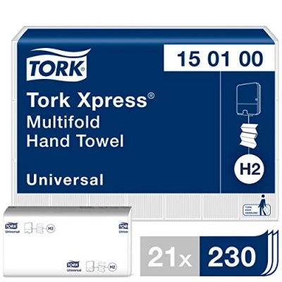 Abbildung von Tork Xpress Multifold Handtücher Weiß H2, Universal Qualität, kosteneffizient, 21 x 230 Tücher, 150100