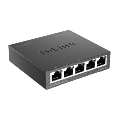 Abbildung von D Link DGS 105 5 Ports Layer2 Gigabit Switch (bis zu 2000 Mbit/s Datenübertragung pro Port, einfache Plug und Play Installation, energiesparende Funktionen, lüfterlos, Metallgehäuse) schwarz
