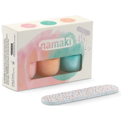 Abbildung von Namaki Bio Nagellack 3er Set für Kinder Summer Delight Wasserbasiert Abziehbarer Peel off Formel Mit Nagelfeile 3 x 7,5 ml