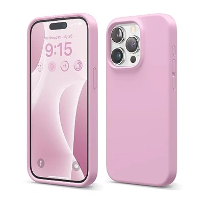 Abbildung von elago Liquid Silikon Hülle kompatibel mit iPhone 15 Pro Premium Handyhülle Rundumschutz [4 Schichten Anti Shock Struktur], Weiches Mikrofaserfutter
