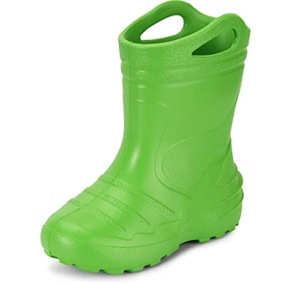 Abbildung von Ladeheid Gummistiefel Kinder federleichte Eva Regenschuhe Bequeme und leichte Regenstiefel perfekt für Frühling Sommer KL051 S (Grün, 34 EU)