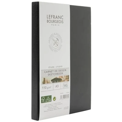 Abbildung von Lefranc Bourgeois 301346 Studio Skizzenbuch 80 Blatt A5, 110 g/m², Skizzenpapier mit feinkörniger Oberfläche zum Zeichnen Bleistiften, Kreide, Kohle und anderen Trockentechniken