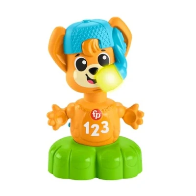 Abbildung von Fisher Price Lernspielzeug für Babys und Kleinkinder, Beat Bande Spring &amp; Sing Fuchs Bruno mit Geräuschen Lichtern Kinder ab 9 Monaten, deutsche Ausgabe, HYL29