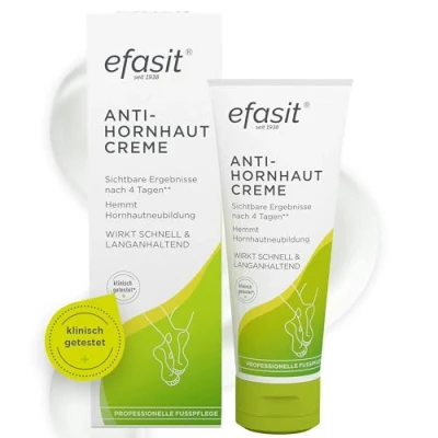 Abbildung von efasit Anti Hornhaut Creme Hornhautentferner mit Säure Komplex bei verhornten Füßen, Sichtbare Ergebnisse nach 4 Tagen durch Reduziercreme, 75ml