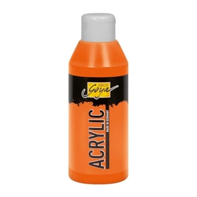 Abbildung von KREUL 84206 Solo Goya Acrylic echtorange, 250 ml Flasche, cremige vielseitig einsetzbare Acrylfarbe in Studienqualität, auf Wasserbasis, schnell und matt trocknend, gut deckend, wasserfest
