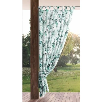 Abbildung von Eurofirany Garden Outdoorvorhäng mit Schlaufenschal 1 STK. Abnehmbaren Schlaufen, Sonnenschutz Sichtschutz Winddicht Wasserdicht Vorhäng für Pavillon Terrasse Pergola, 155x260 cm, Grüner Aufdruck