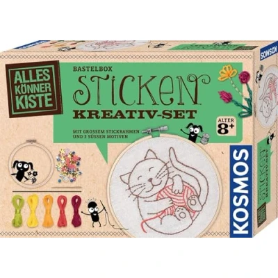Abbildung von Kosmos 604691 AllesKönnerKiste Sticken Kreativ Set, für Kinder ab 8 Jahren und Anfänger, schöne Stickbilder Kinder, Geschenk Mädchen Jungen, kreatives Bastelset