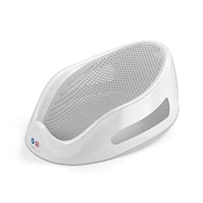 Abbildung von Angelcare ergonomischer Badesitz für die große Badewanne oder Dusche, Light Grey, angenehm weiche Liegefläche