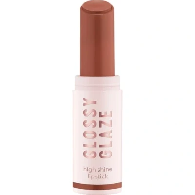 Abbildung von essence GLOSSY GLAZE high shine lipstick, Nr. 01, Braun, hochpigmentiert, glänzend, farbintensiv, vegan, ölfrei, ohne Parabene, Mikroplastikpartikel, 1er Pack (1.9g)