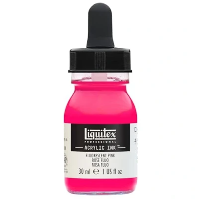 Abbildung von Liquitex 4260987 flüssige Professional Acrylfarben Ink, Tusche, 30 ml, hochpigmentierte Airbrushfarbe, Fluo Rosa