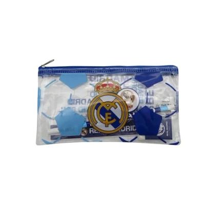 Abbildung von CyP Brands Real Madrid Schreibwaren Set, Schreibwaren, Lineal, Radiergummi, Anspitzer, Federmäppchen, Bleistift, Weiß, offizielles Produkt