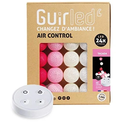 Abbildung von GuirLED LED Baumwollkugeln Lichterkette USB Drahtlose Fernbedienung Baby Nachtlicht 2h Dual 2A Netzteil enthalten 4 Intensitäten 24 Kugeln 2.4m Tagada