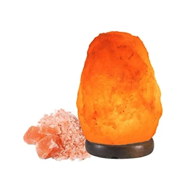 Abbildung von BEPER P201UTP100 Salzlampe Naturform, Holzsockel, Reduziert Stress, Reinigt die Luft
