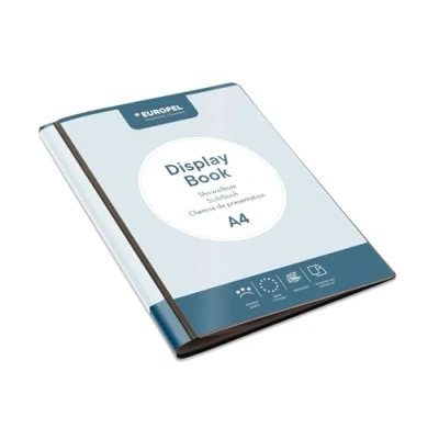 Abbildung von EUROPEL Präsentationsbuch im A4 Format mit 30 Hüllen Sichtbuch Front View Inlay Portfolio und Projektordner für Besprechungen &amp; Konferenzen Dunkelgrau / Anthrazit 114367